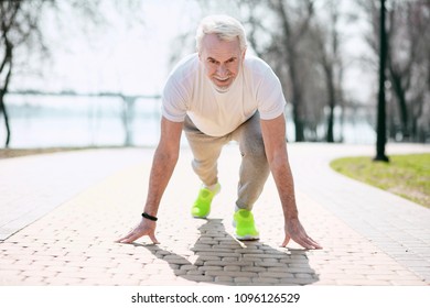 Ready Steady Go Enthusiastic Mature Man Stock Photo 1096126529 ...