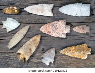 Real American Indian arrowheads found around Texas, made 6000-8000 years ago.