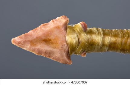 Real American Indian Bird Point Pink Flint Arrowhead.