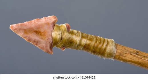 Real American Indian Bird Point Pink Flint Arrowhead.