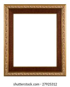 The real antique frame from art museum. High detail; classic appearance. Redwood  internal square. - Shutterstock ID 27925312