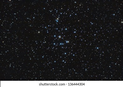 Real astronomic picture taken using telescope, it is an open stars cluster known as praesepe, in cancer constellation