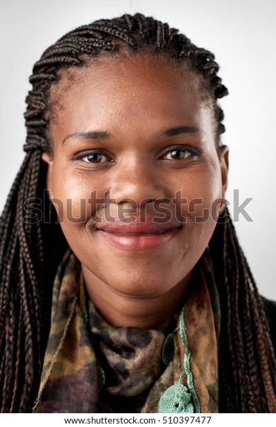 Real Black African Woman Smiling Portrait Stock Photo 510397477 ...