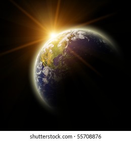 Real Earth Planet Yellow Sun Stock Photo 55708876 | Shutterstock