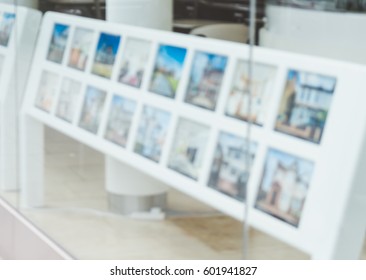 Real Estate Agency Window Display During Day Time, Harrow, London, UK, Blur.