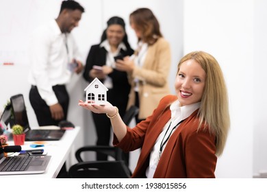 Real Estate Agent Sustaining Over Hand Stock Photo 1938015856 ...