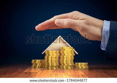 Real estate is the best investment to increase the value of money. Property capitalization concept. Protect property and financial savings concept.