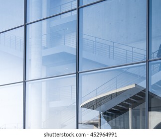 Real Estate Concept, Building Detail, Reflection In Window