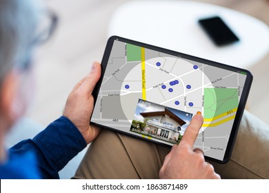 Real Estate House Property Search Online On Tablet