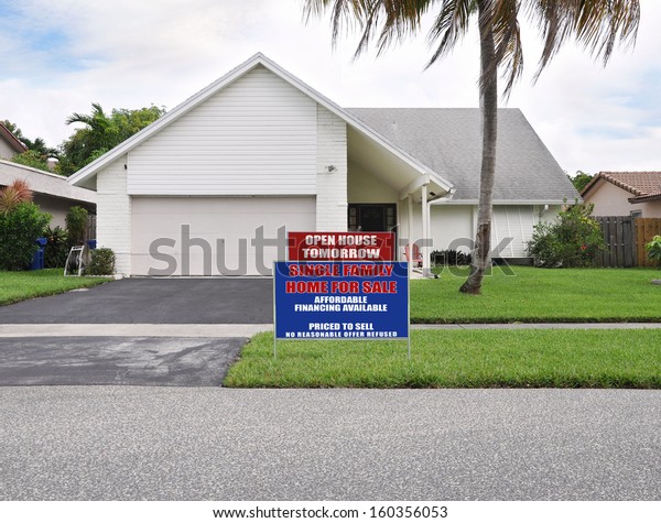 Real Estate Open House Suburban Home Stock Photo Edit Now 160356053