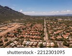 Real estate in Oro Valley, suburb of Tucson, Arizona, USA. Drone view. 