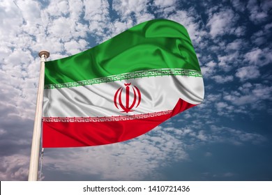 Real Flag Country Iran Waving Wind Stock Photo 1410721436 | Shutterstock