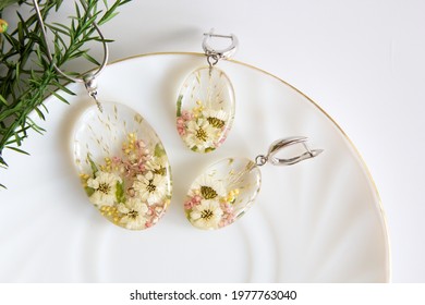 Real Flowers In Epoxy Resin, Jewelry