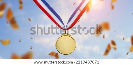 A real free space gold medal with a lot of text area - winner copy space concept