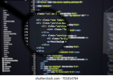 Real Html Code Developing Screen Programing Stock Photo 701815240 ...