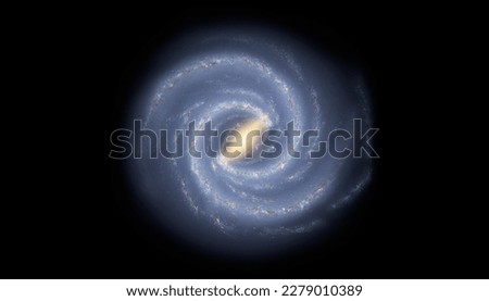 Real image Milky Way lights up an orbital night. The atmospheric glow highlights of stars. Elements of this image furnished by NASA