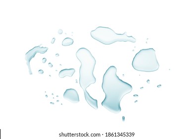 real image, top view spilled water drop on the floor isolated with clipping path. - Shutterstock ID 1861345339