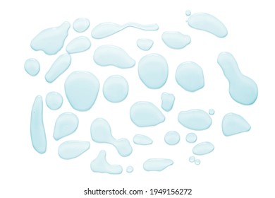 Real Image, Top View Spilled Water Drop On The Floor Isolated With Clipping Path.