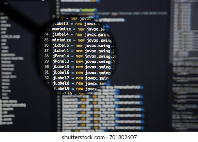 Real Java Code Developing Screen Programing Stock Photo 701802607 ...