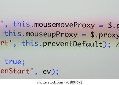 Real Java Script Code Developing Screen Stock Photo 701804638 ...
