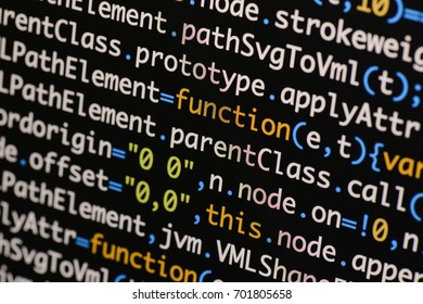 Real Java Script Code Developing Screen Stock Photo 701806579 ...