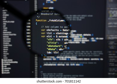 Real Java Script Code Developing Screen Foto de stock 701811142 ...