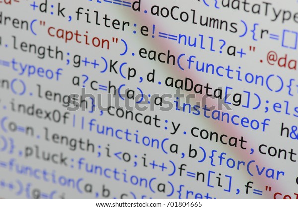 Real Java Script Code Developing Screen Stock Photo Edit Now