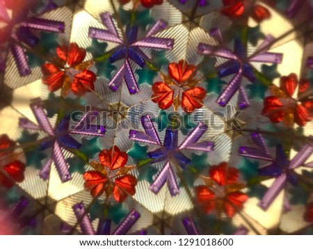 Real kaleidoscope abstract background kaleidoscope effect natural and organic ornament.