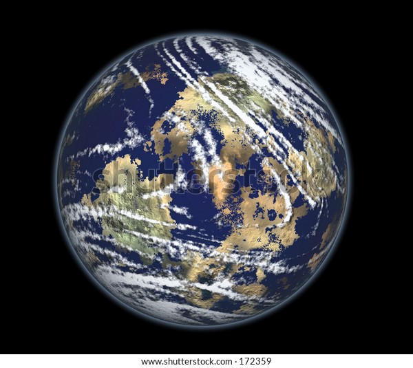 Real looking\
Earth planet. Computer\
generated.