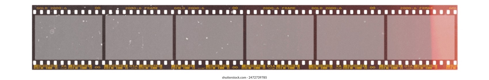 Real macro photo film frame strip high-resolution blank filter. 35mm scan template texture effect. Editable camera roll social stories design. Isolated vintage analog cinema empty scratches - Powered by Shutterstock