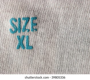real macro of XL size clothing label