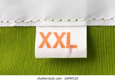 real macro of XXL size clothing label