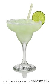 Real Mexican Margarita Cocktail.
Frozen Lime Drink With Tequila.