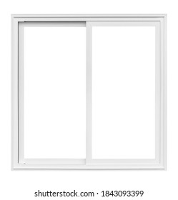 Real Modern House Window Frame Isolated On White Background With Clipping Path