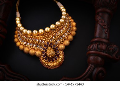 real pearl necklace temple jewellery - Shutterstock ID 1441971443