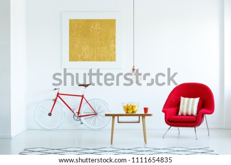 Similar – Image, Stock Photo Red bike with basket on italian street.