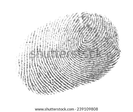 real photo fingerprint isolation on white background, with clipping path