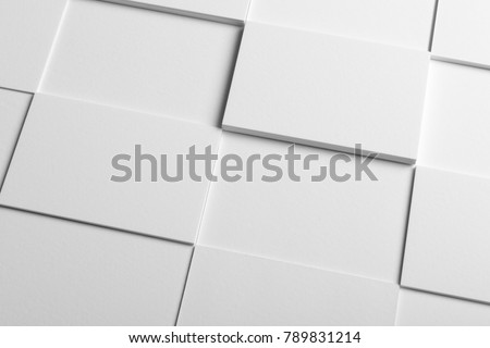 Real photo stack of business cards mockup template, isolated on light grey background to place your design. 