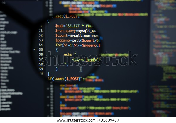 Real Php Code Developing Screen Programing Stock Photo Edit Now