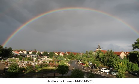real rainbow on the village