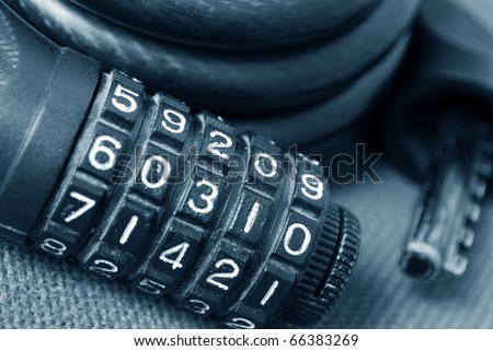 Real security lock, close  closeup