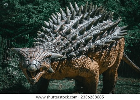 Real size dinosaur Ankylosaurus in jurassic park