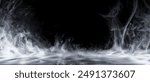 Real smoke exploding outwards with center space. Dramatic smoke or fog effect for spooky Halloween background or wallpaper.