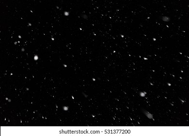 Real Snow On Black Background