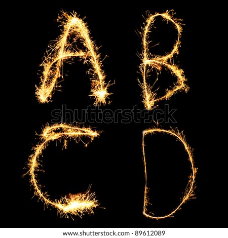 Real Sparkler Alphabet (see other letters in my portfolio). A B C D