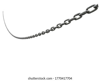 real steel chain isolated on white background, stacking focus added, very detail sharp.
