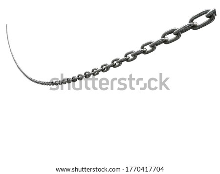 real steel chain isolated on white background, stacking focus added, very detail sharp.