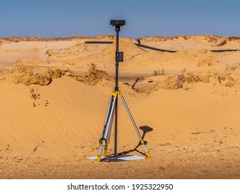 Real Time Kinematic Data Collection Unit Set Up Above Aerial Ground Control Point To Ensure Maximum Drone Aerial Data Accuracy. 