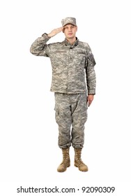 A Real U.S. Army Soldier, Sergeant. Isolated. This Is One Of The Desert Uniforms Worn In The Iraq War.