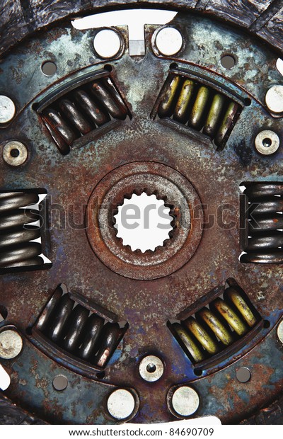 real used\
car clutch isolated over white\
background